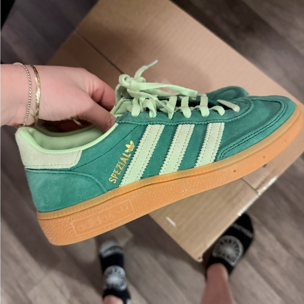 Adidas Spezial Green and  White Sneakers